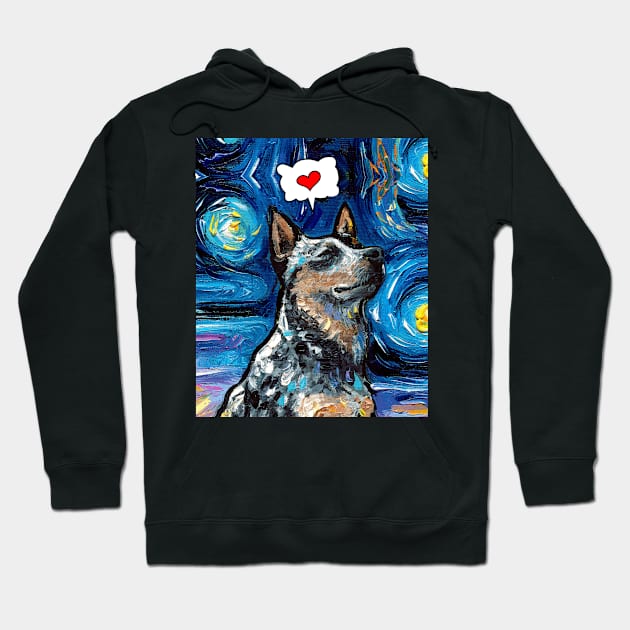 Blue Heeler Love Hoodie by sagittariusgallery